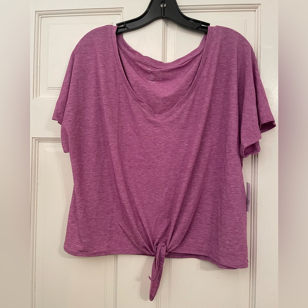 NWT GapFit Pink V neck Shortsleeve Shirt XL